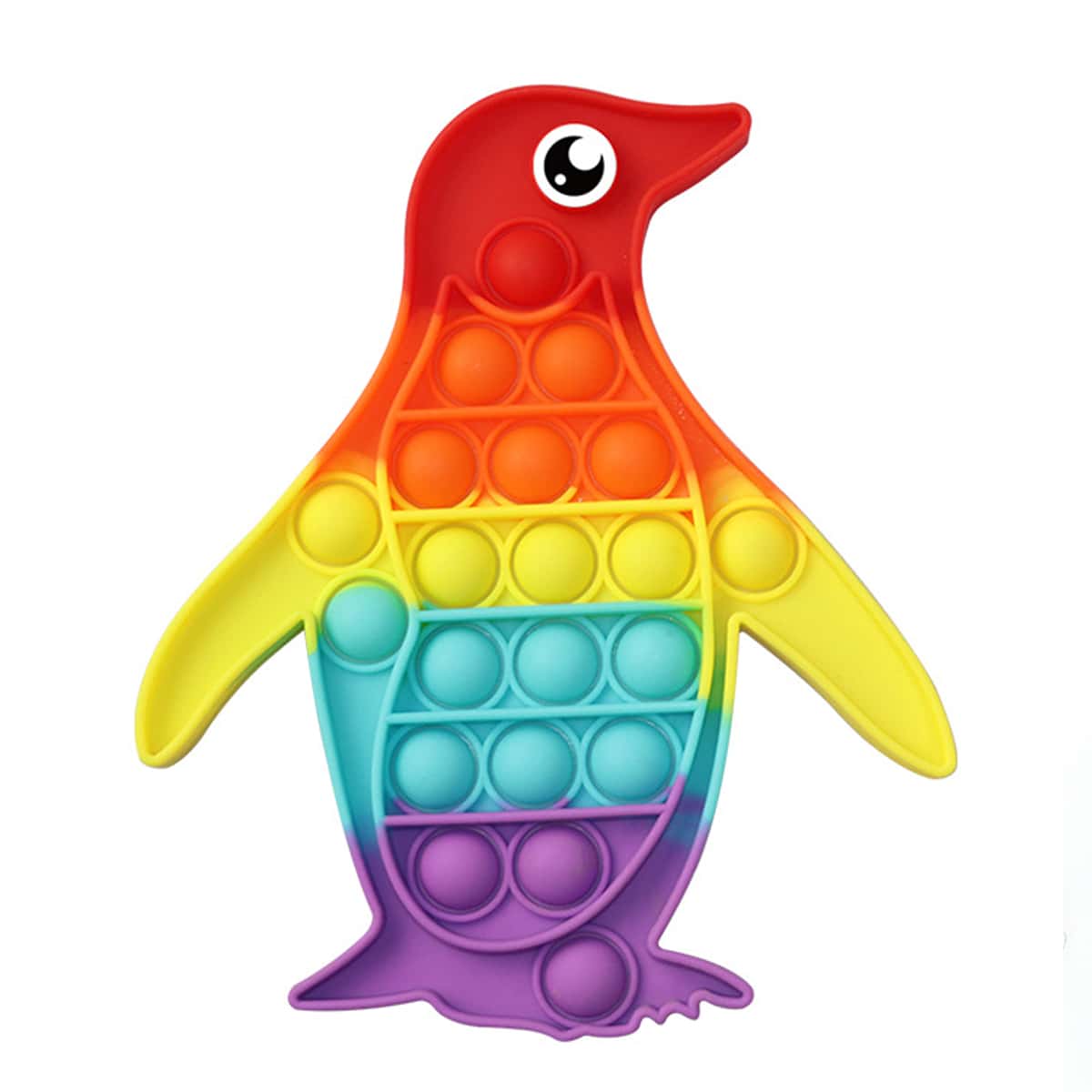 

1pc Penguin Shaped Push Pop Bubble, Multicolor