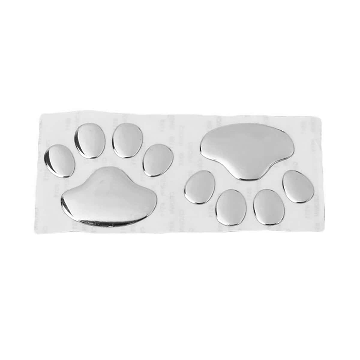 

1sheet 3D Paw Sticker, Silver