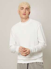 Manfinity Áo nỉ Nam màu trơn Cơ bản - trắng - Xem 4