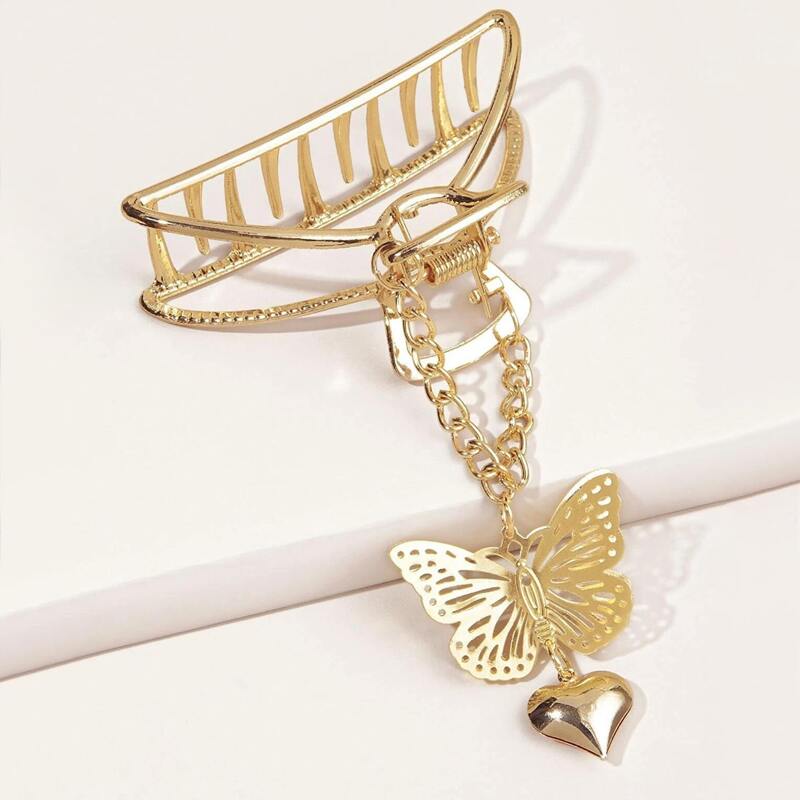 

Butterfly Design Hair Claw, Gold