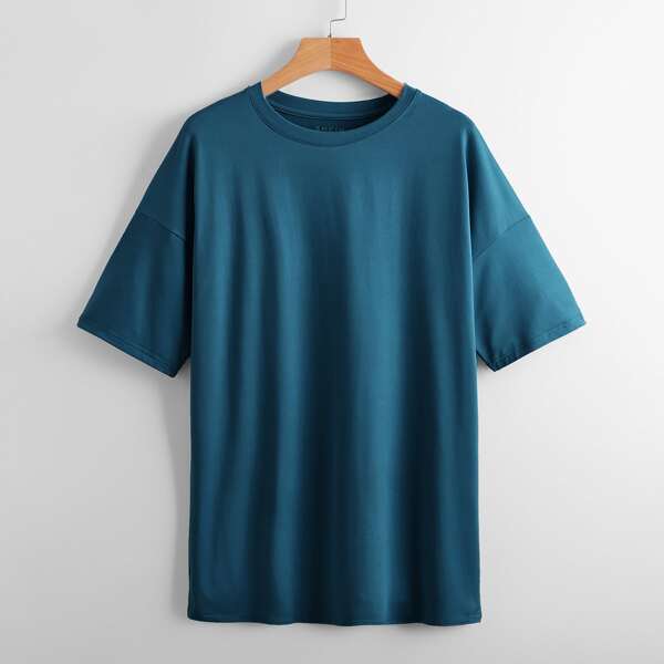 

Solid Drop Shoulder Tee, Blue