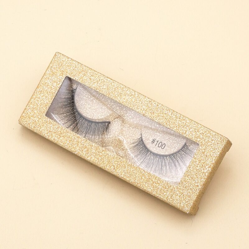 

1pair Volumized Fake Eyelashes & 1pc Brush, Black