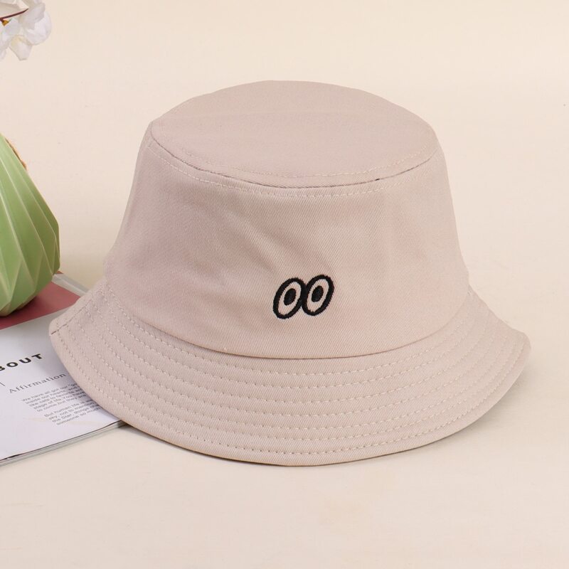 

Cartoon Embroidery Bucket Hat, Beige