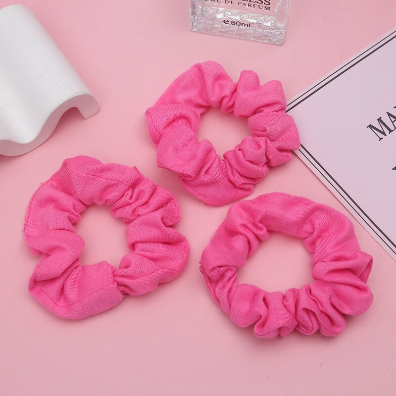 

3pcs Solid Scrunchie, Hot pink