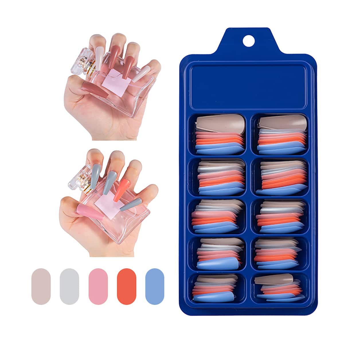 

100pcs Extension Fake Nail, Multicolor