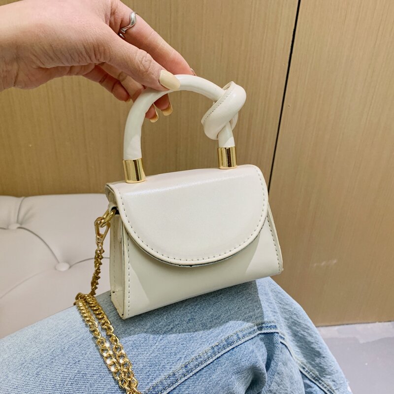 

Mini Flap Satchel Bag, White