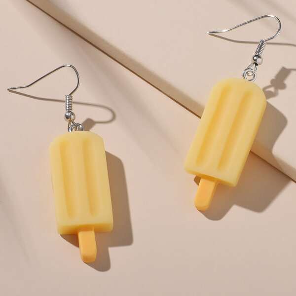 

Ice Cream Bar Drop Earrings, Yellow