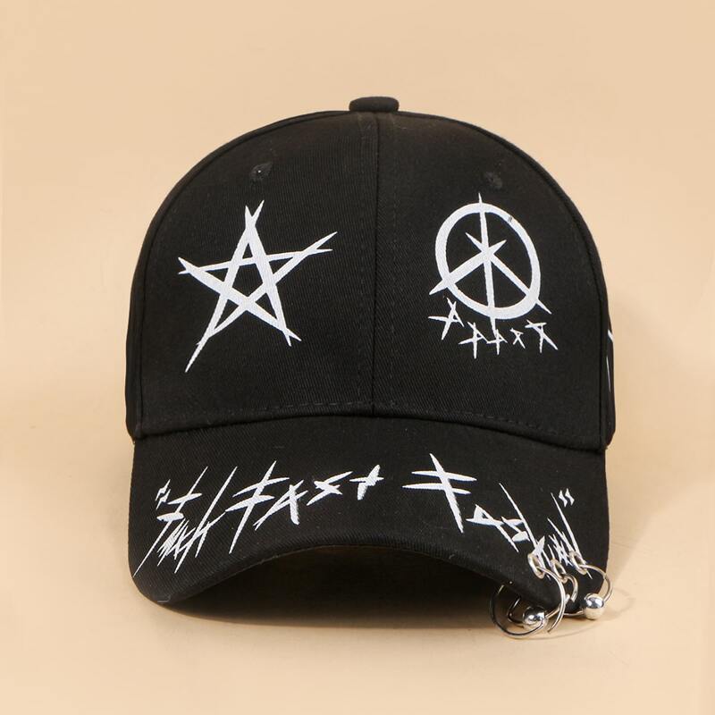

Guys Ring Decor Baseball Cap, Black