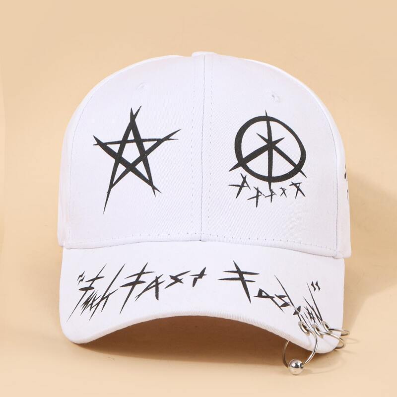 

Guys Ring Decor Colorblock Baseball Cap, White