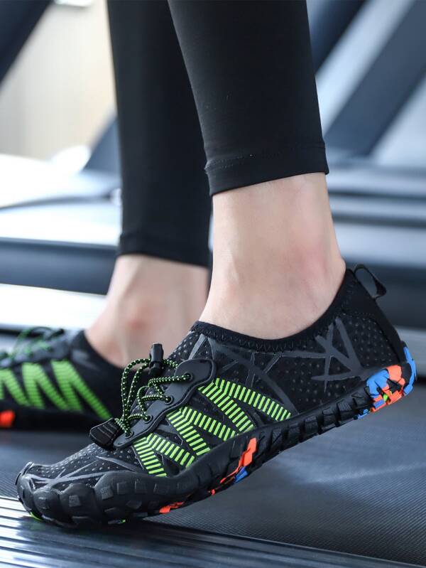 Color Block Drawstring Design Slip-On Creek Shoes