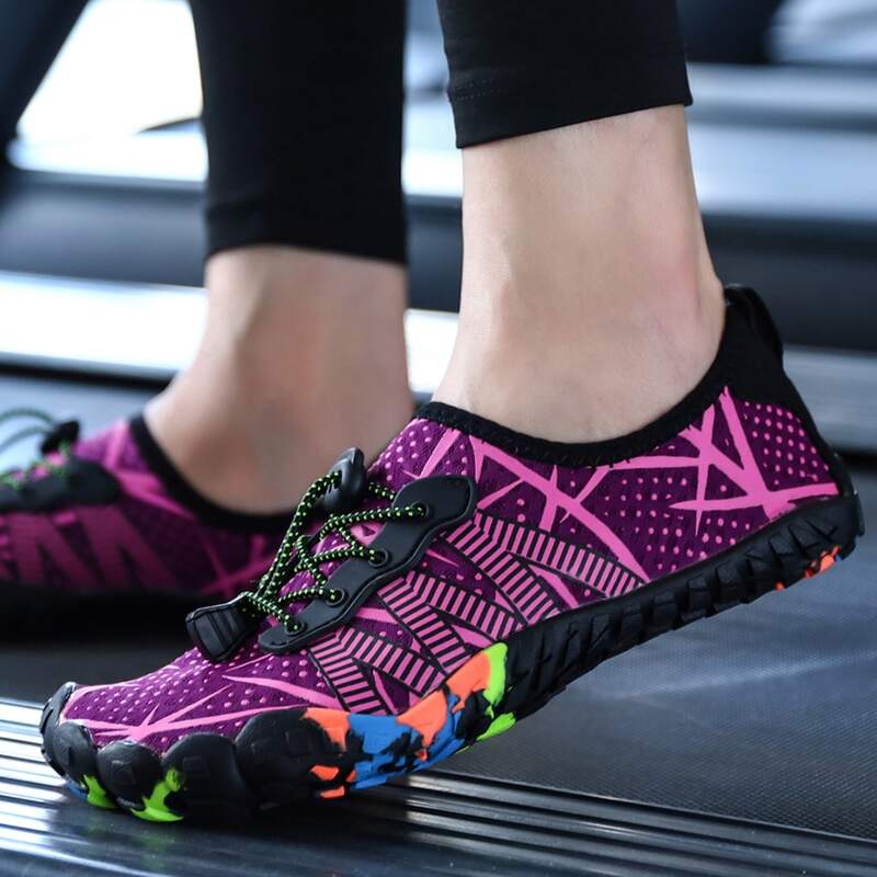 Colorblock Lace-up Front Water Shoes, Purple