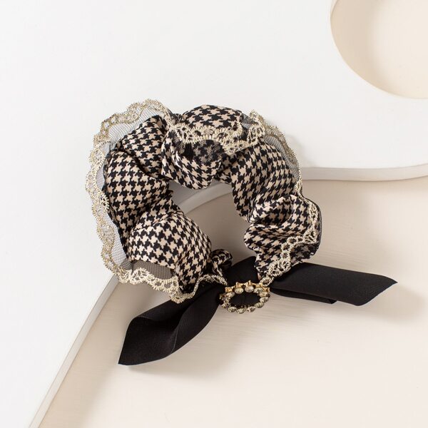

Houndstooth Print Hair Tie, Multicolor