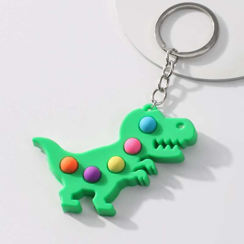 

Cartoon Dinosaur Keychain, Green