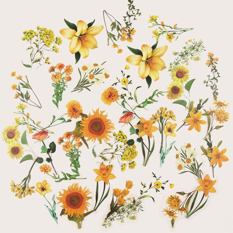 

1pack Floral Pattern Sticker, Multicolor