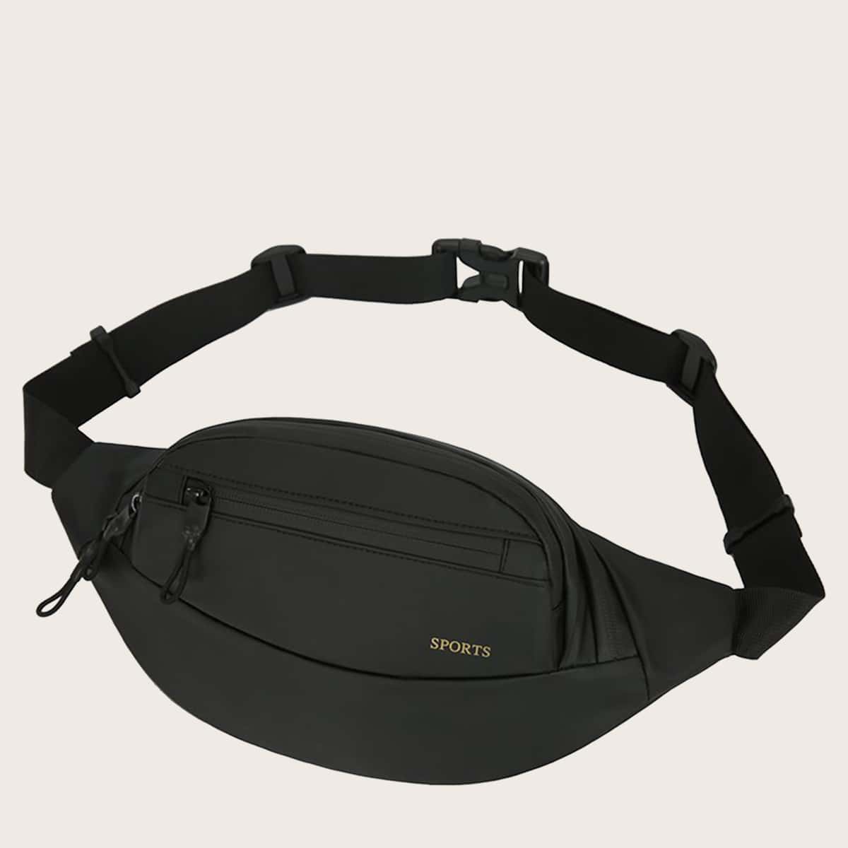 

Guys Zip Front Fanny Pack, Black