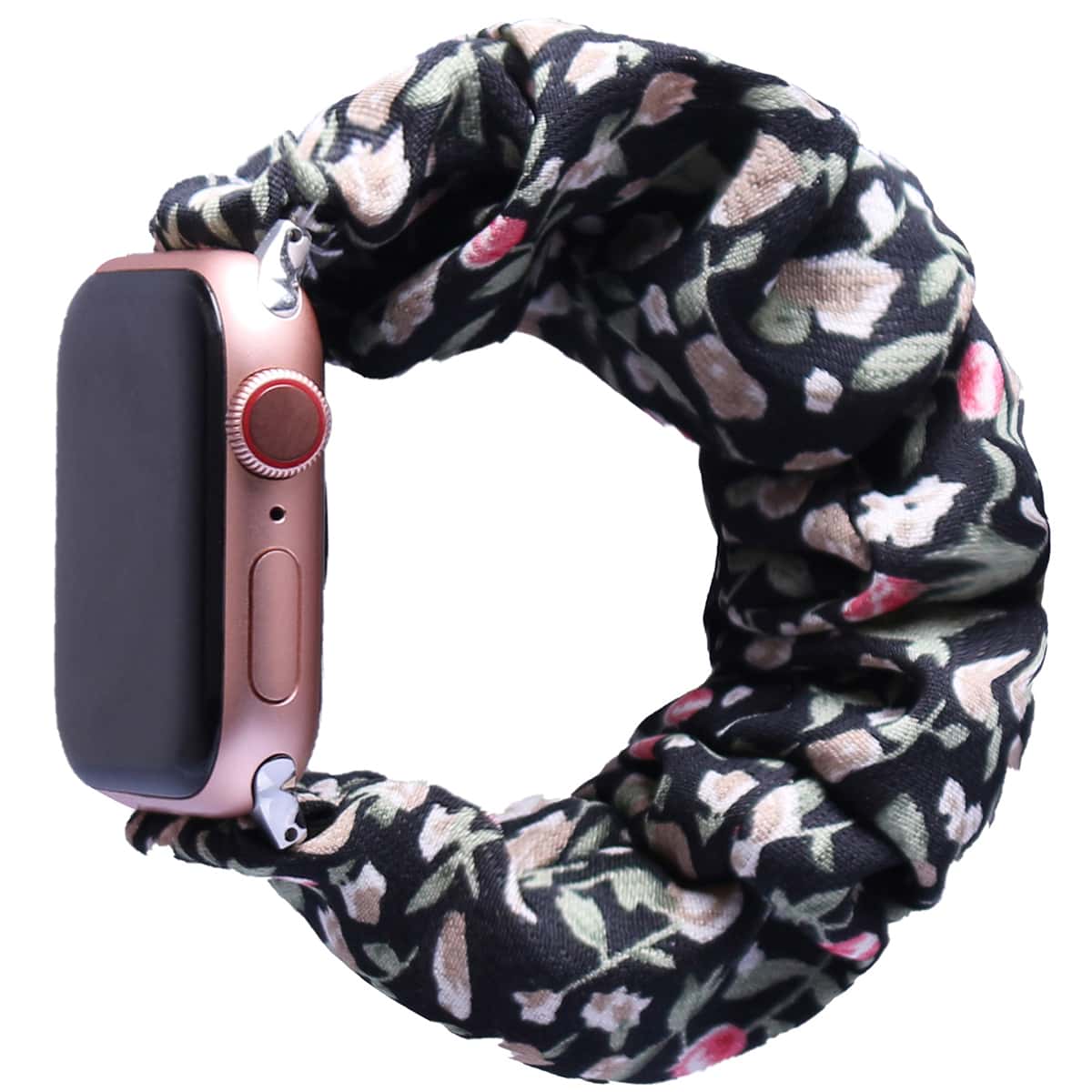 

Flower Pattern Scrunchie Design Watchband For iWatch, Black