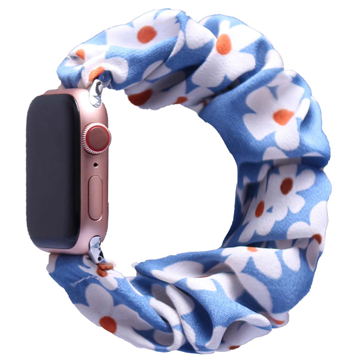 

Flower Pattern Scrunchie Design Watchband For iWatch, Blue