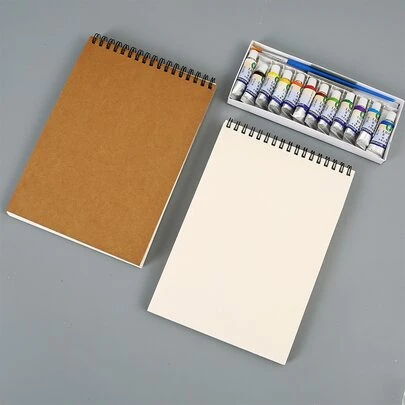 1入組牛皮紙套螺旋素描本