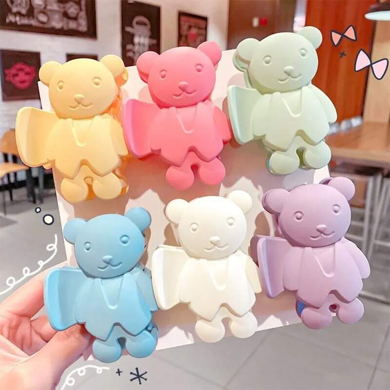 

2pcs Random Color Cartoon Bear Hair Claw, Multicolor