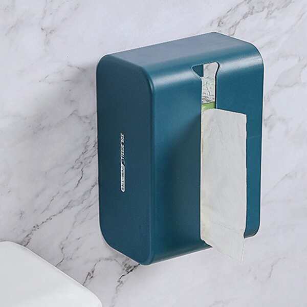 

1pc Wall Mounted Tissue Storage Box, Blue