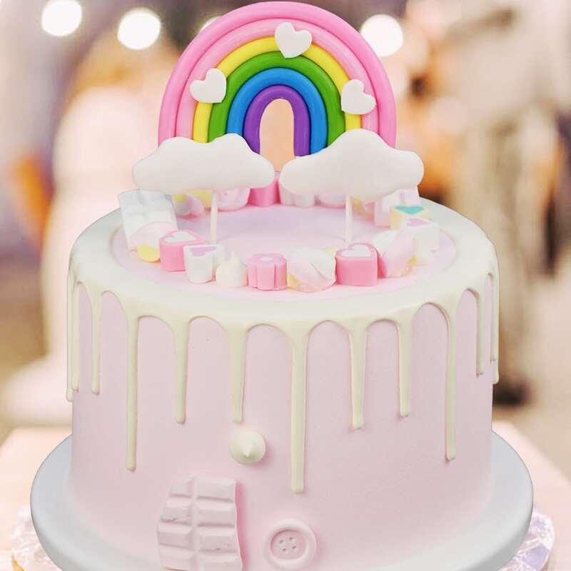 

1pc Rainbow Shaped Cake Topper, Multicolor