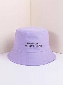 Solid Color King Embroidered Bucket Hat