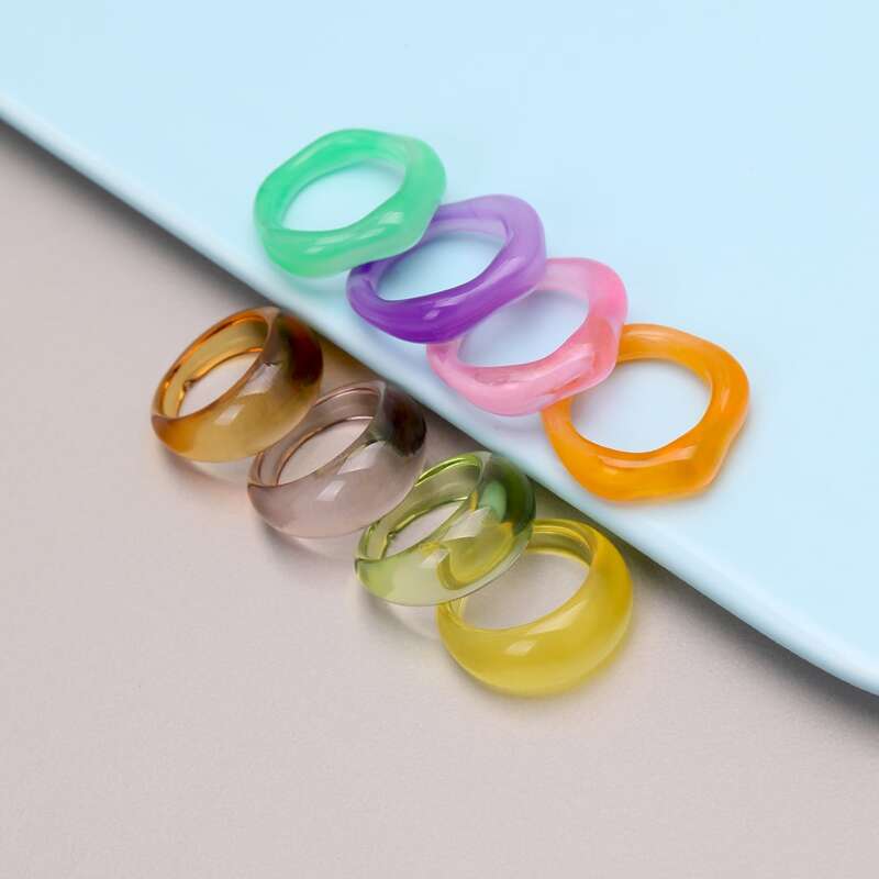

8pcs Minimalist Ring, Multicolor
