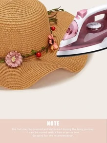 Hoa & Trang trí cherry Nút hình bướm Mũ Đĩa mềm Boho - Lạc đà - Xem 5