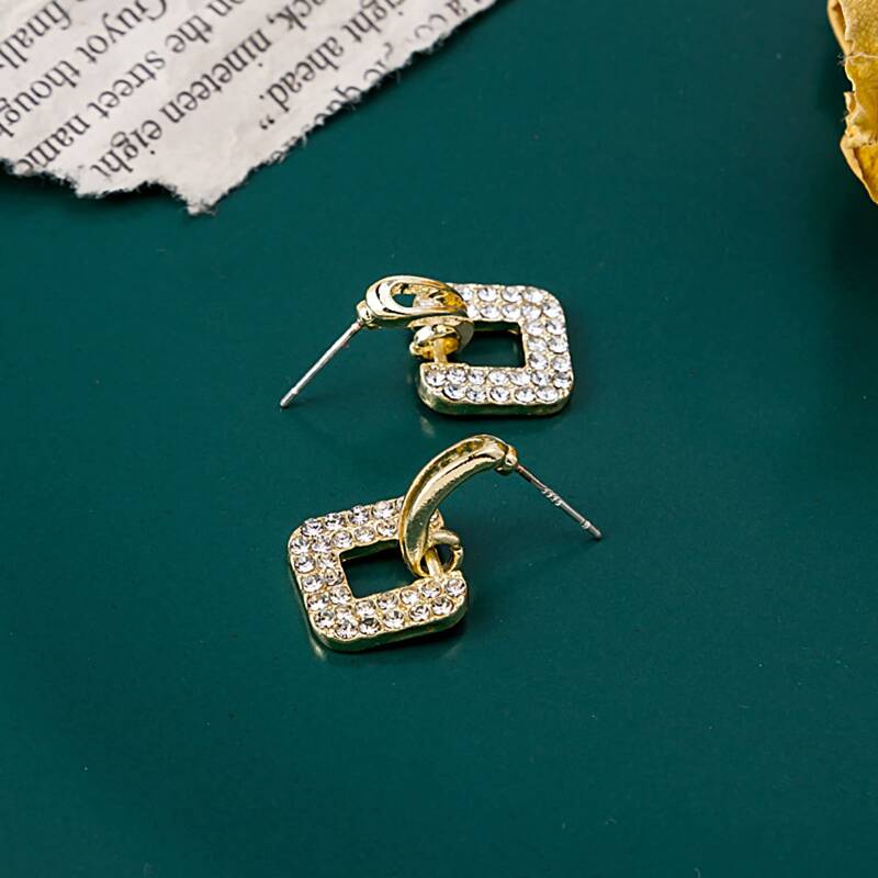 

Geo Drop Earrings, Gold