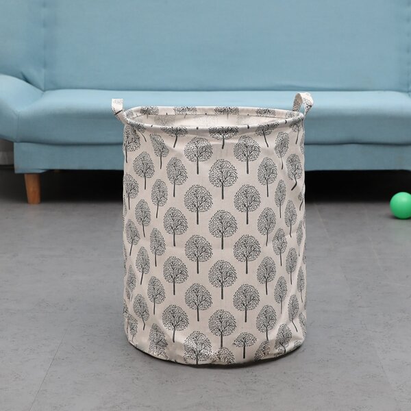 

Tree Print Clothes Storage Basket, White