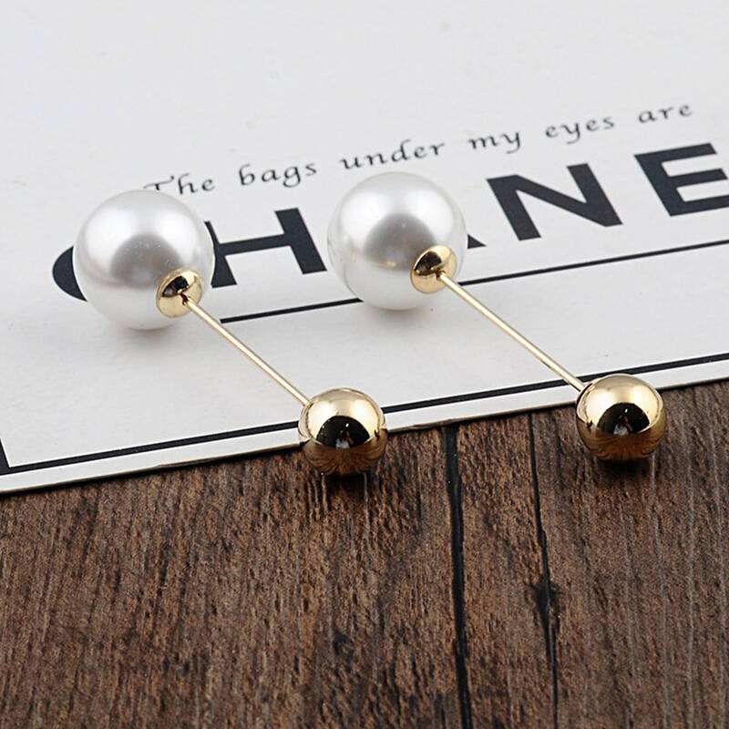 

1pc Faux Pearl Decor Brooch, Gold