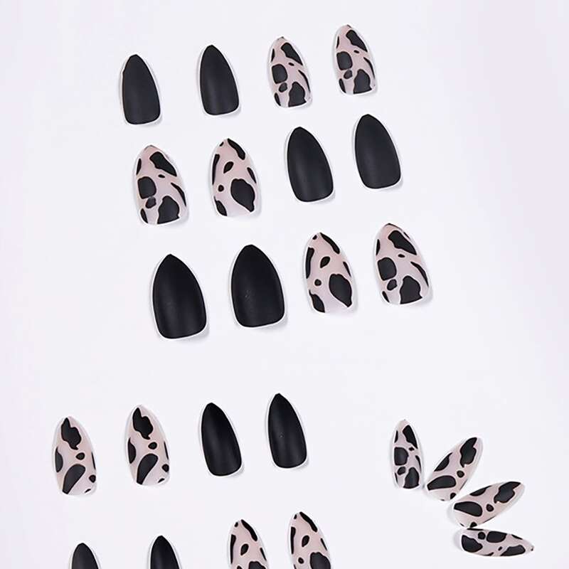 

24pcs Leopard Fake Nail, Multicolor