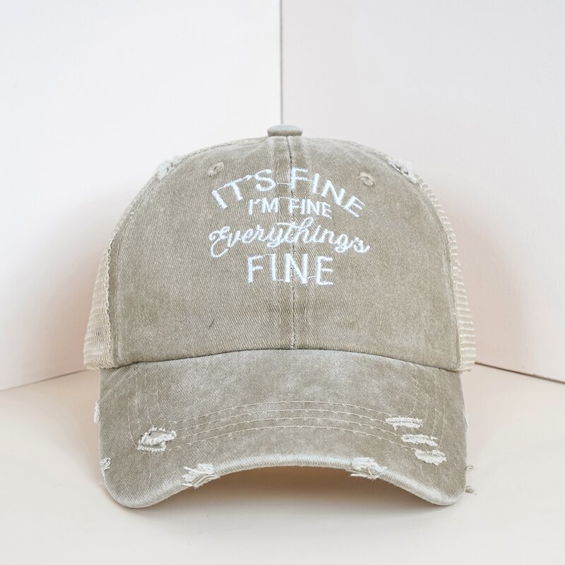 

Letter Embroidery Baseball Cap, Khaki