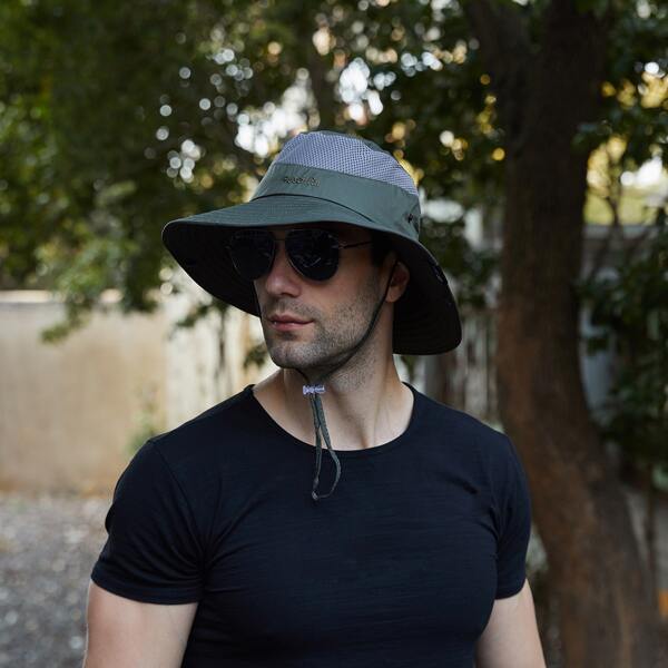 

Men Letter Embroidered Bucket Hat, Multicolor