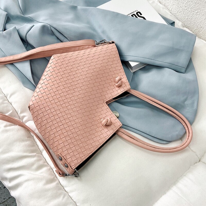 

Braided Tote Bag, Pink