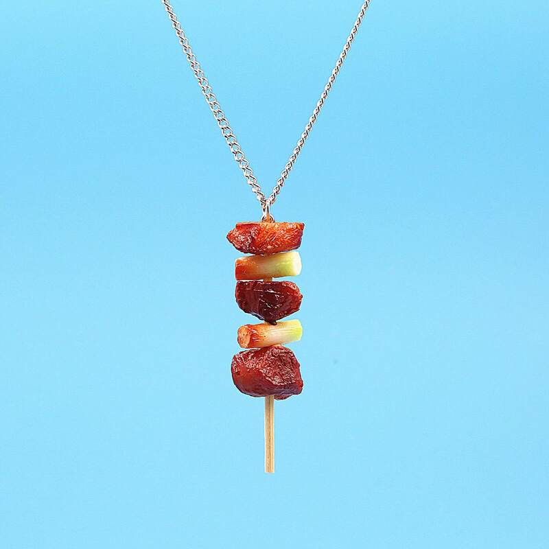 

Simulation Food Chain Necklace, Silver