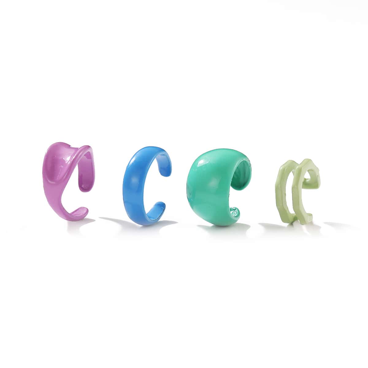 

4pcs Minimalist Ear Cuff, Multicolor