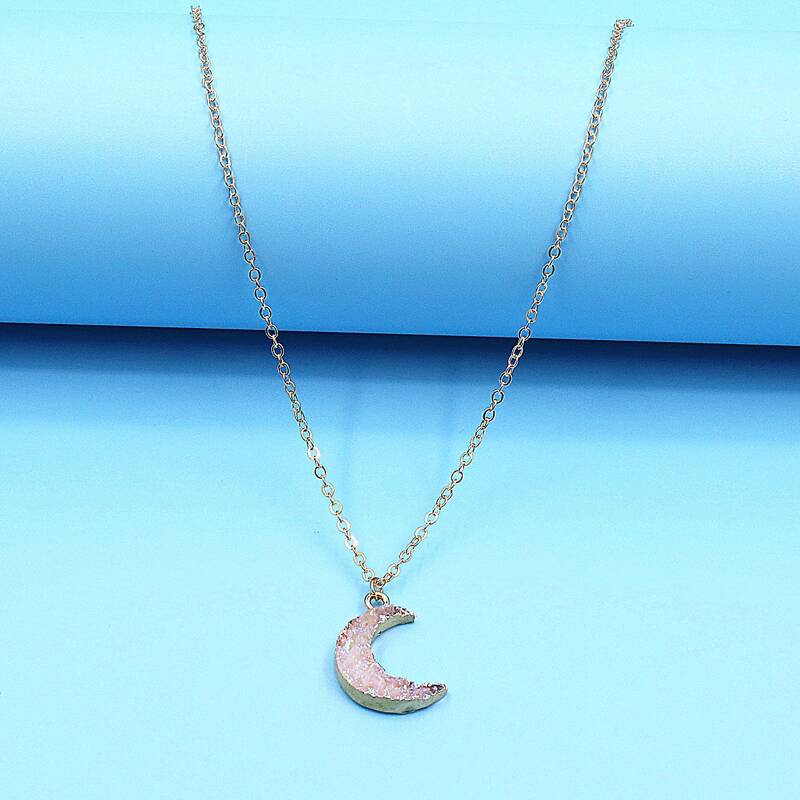 

Moon Pendant Chain Necklace, Gold