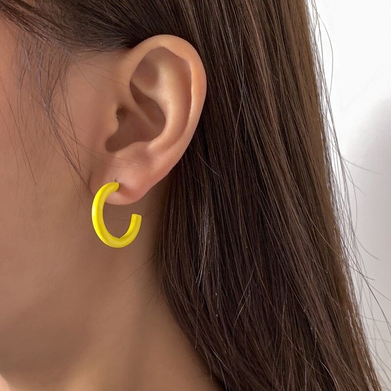 

Minimalist Hoop Earrings, Yellow
