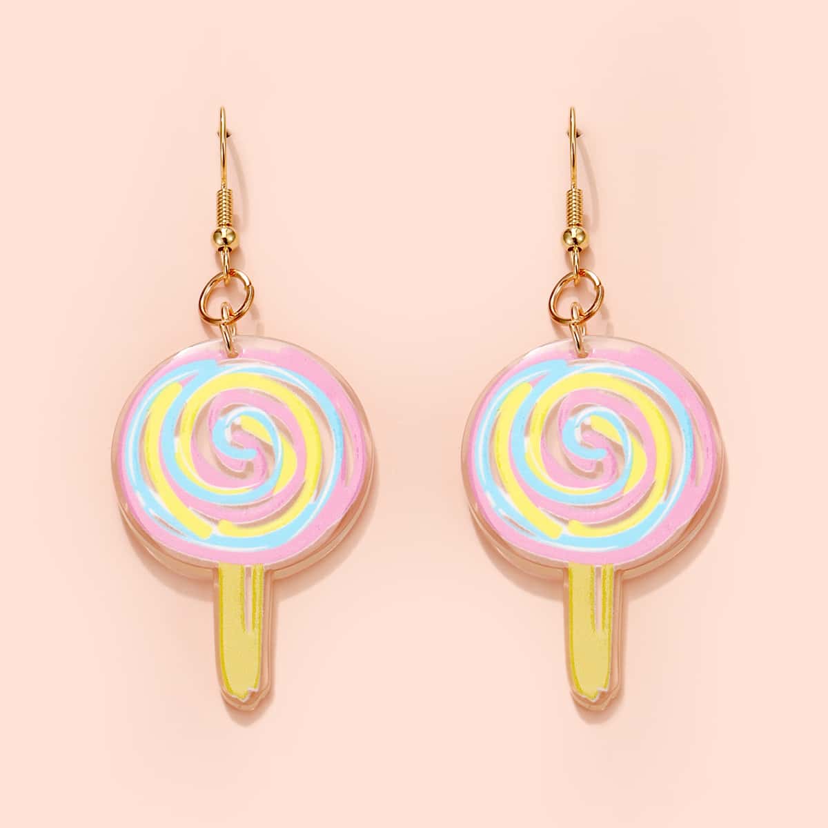 

Cartoon Lollipop Design Earrings, Multicolor