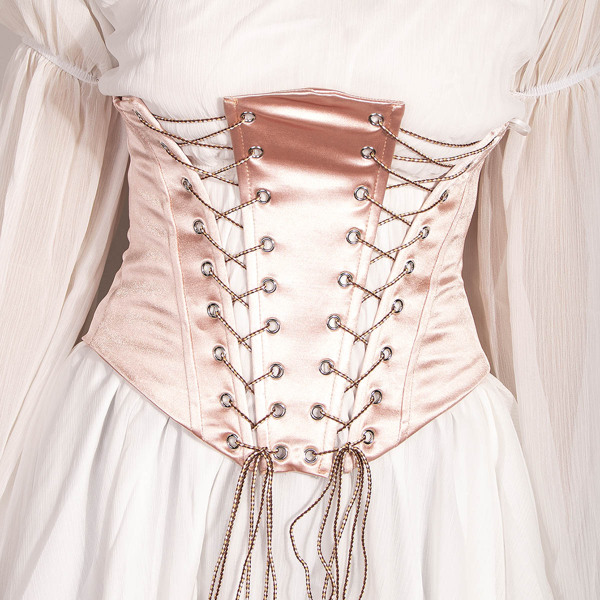 

Lace-up Decor Corset Belt, Pink