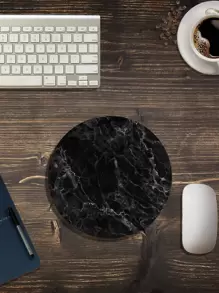 Tấm lót chuột hình tròn bằng đá cẩm thạch - màu đen - Xem 1