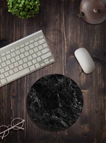 Tấm lót chuột hình tròn bằng đá cẩm thạch - màu đen - Xem 2