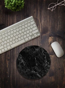 Tấm lót chuột hình tròn bằng đá cẩm thạch - màu đen - Xem 3