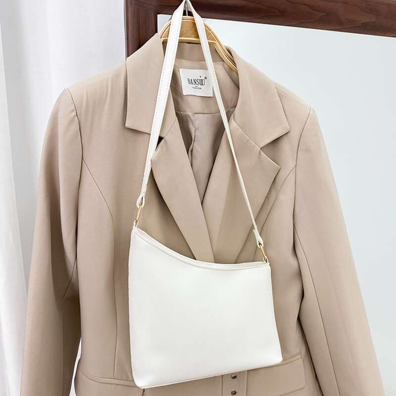 

Asymmetrical Shoulder Bag, White
