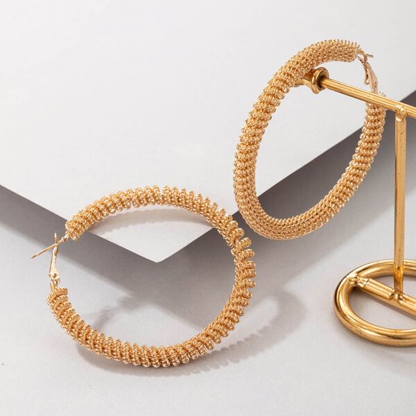 

Alloy Hoop Earrings, Gold