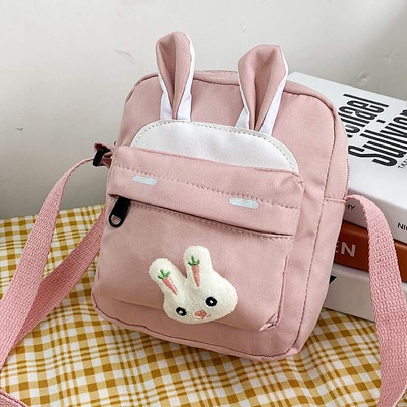 

Cartoon Rabbit Design Crossbody Bag, Pink