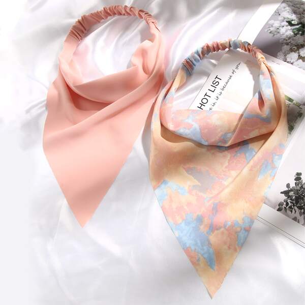 

2pcs Graphic Hair Band, Multicolor