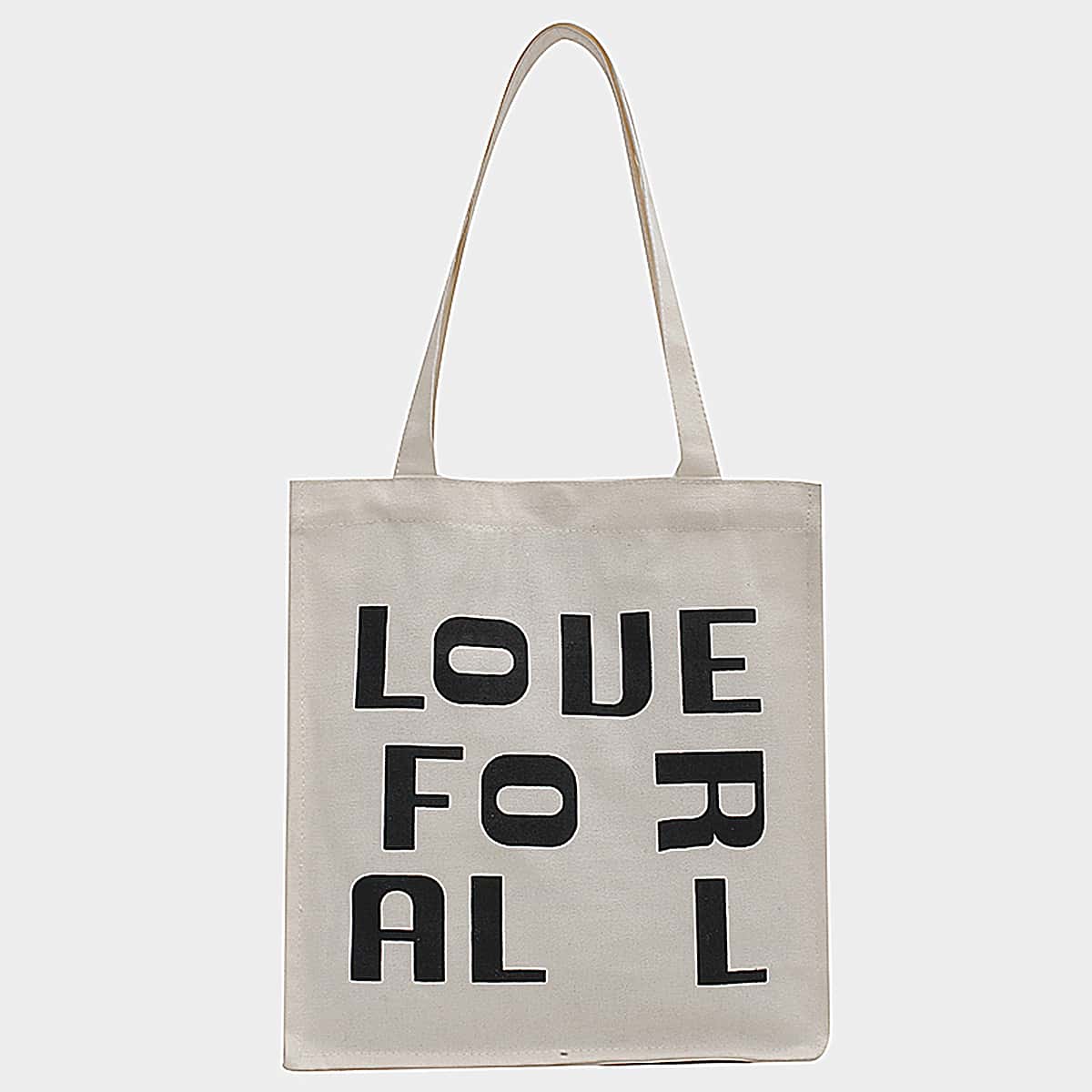 

Letter Graphic Shopping Bag, White