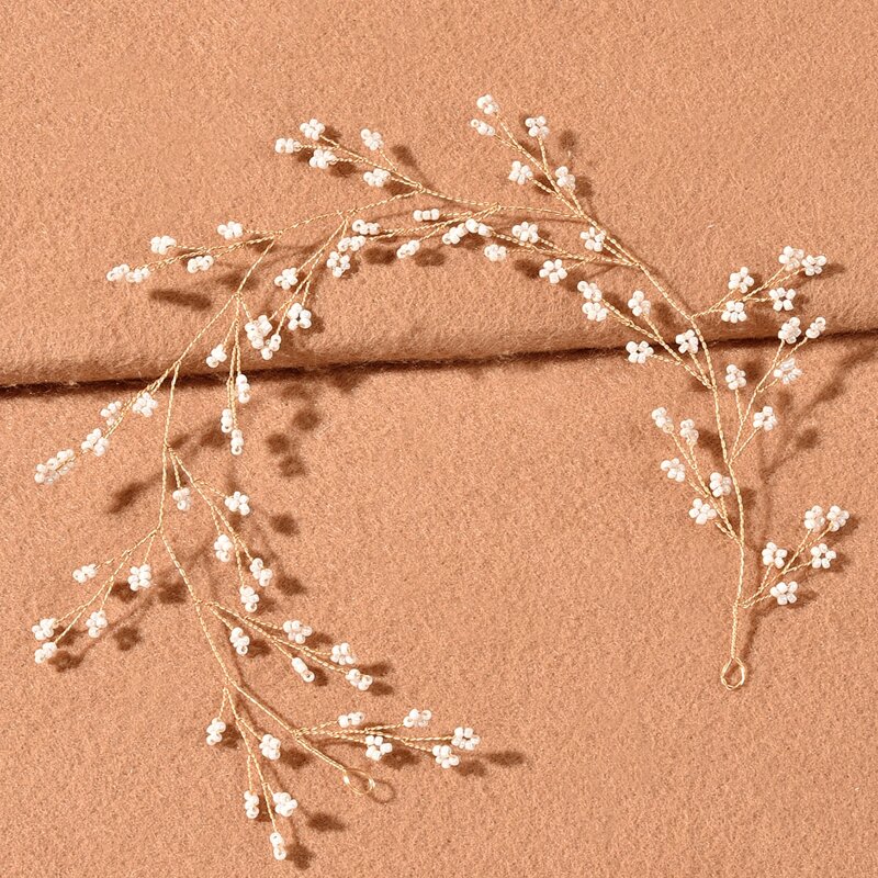 

Bead Flower Decor Hair Band, White